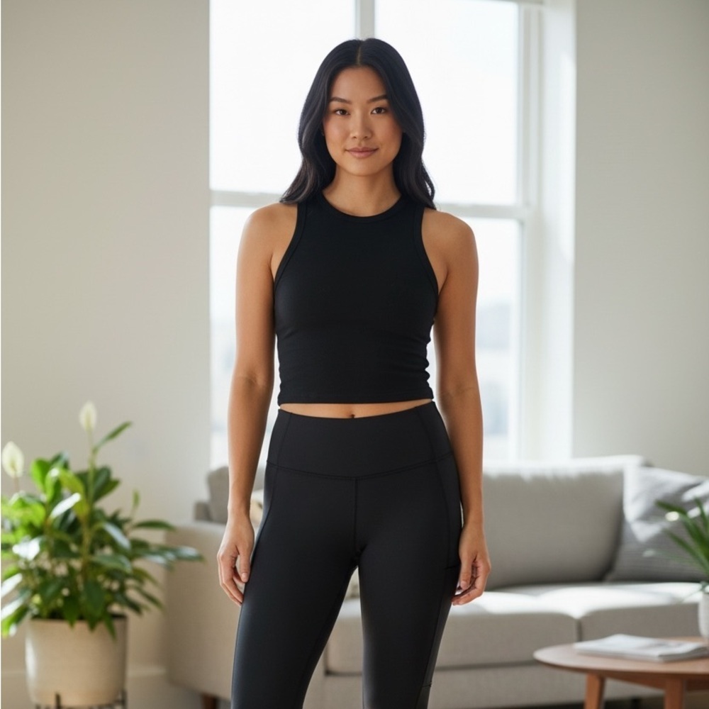 Yunoga Women's Sleek Black Leggings